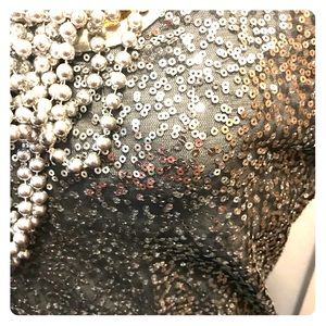 A sequined Gray & Silver Shirt